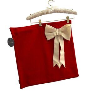 Oromono Handmade 20x20 Red Pillow with Bow Accents Gift Present‎ Design New
